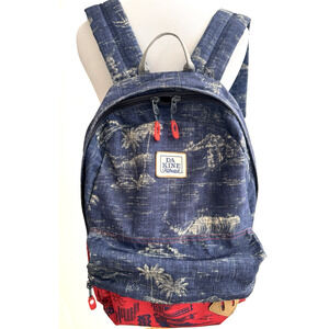 Dakine Hawaii Backpack Blue Red Canvas Island Tropical Palm Tree Vacation Travel